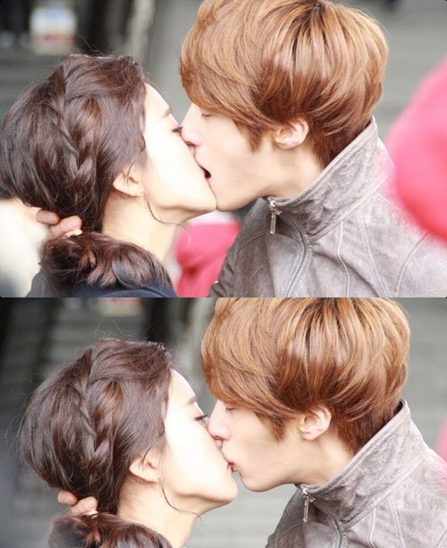 Jung Il Woo and Lee Chung Ah Kiss
